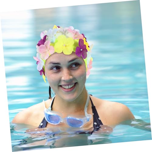Bonnet de bain femme adulte Hemobllo : fini les cheveux mouillés grâce au motif floral étanche - 4