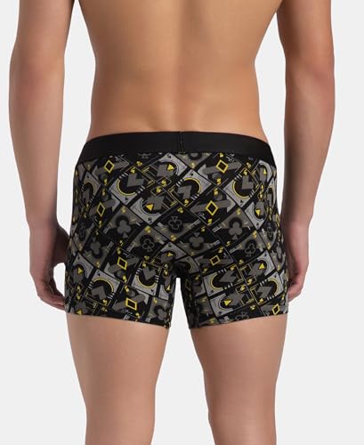 Image of Jockey FP23 Men's Super Combed Cotton Elastane Stretch Printed Trunk with Ultrasoft Waistband