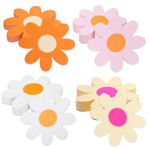 80Pcs Daisy Flower Napkins,Cute Boho Groovy Party Napkins Disposable Daisy Decor, Cocktail Lunch Dinner Floral Napkin for Birthday Wedding Baby Shower Party Supplies Table Decorations