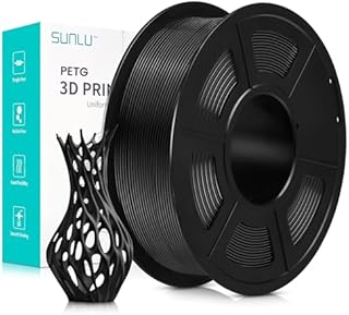 SUNLU PETG filament Neatly Wound 1,75 mm, mocny filament PETG, dokładność pomiaru +/- 0,02 mm, szpula 1 kg, czarny