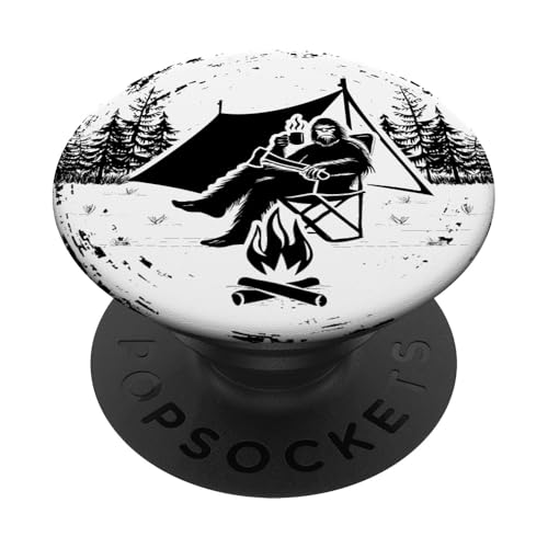 Bushcraft Supervivencia Bigfoot Sasquatch Hoguera Camping PopSockets PopGrip Intercambiable