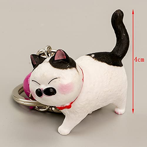Hongtai Mooie Hars Bell Cat Sleutelhanger Auto Hanger Bag Ornament Trinket voor Vrouwen Sleutelhanger (Color : Yellow tail) - Image 8