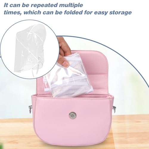 FdcLixuvol 6 Stück Regenhaube Transparent Wasserdicht Regenschal Regenhaube Kopf mit Sonnenschutz Kunststoff Herren Damen Regenmantel Regenkapuze Regenschutz Überkopf