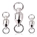 Sougayilang Rolling Barrel Swivel Stainless Steel Ball Bearing Swivels,Connector Solid Rings Fishing (Mix Lot of #0,2,4,6 60pcs)