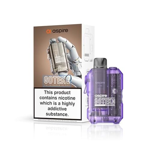 Aspire Gotek X Vaping Kit, Compact, Stylish, 2mL Refillable Pod, Nic Salt Compatible, User Friendly, All Day Usage, E Cigarettes, E Cig, Aspire Vaping, Starter Kit, No Nicotine (Translucent Violet)