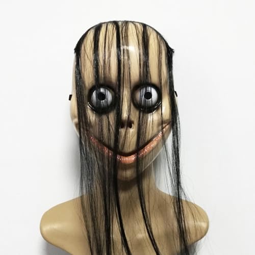Masque - Halloween Party Scary Horror Latex Full Head - Effrayant Letex Head, Scary Women Face Avec Des Cheveux Longs | Cosplay Halloweeen Party Fournit Des Accessoir