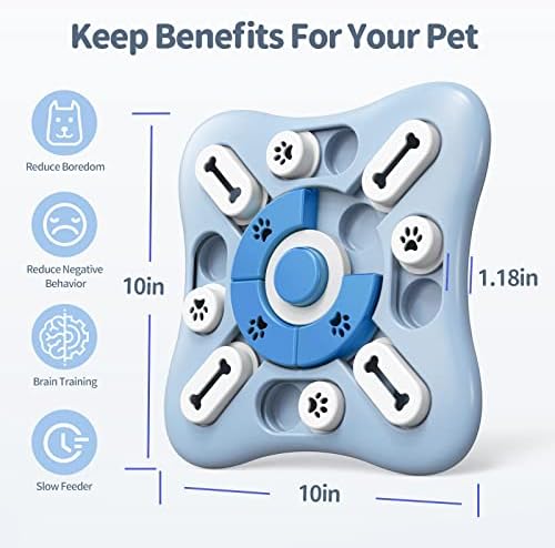 kpfight Dog Puzzle Toys Dog Puzzle Feeder Toy Slow Feeder Interactive Dog Toys, Dog Toy to Slow Down Eating with Treat Dispenser for Small Medium Dogs, Improve IQ and Brain Stimulation