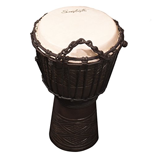 Sawtooth Tribe Series 8" Hand Carved Congo Design Rope Djembe #TOP2