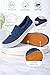 Emma Shoes Low-Top Slip Ons Women's Fashion Sneakers Casual Canvas Sneakers for Women Comfortable Flats Breathable Padded Insole Slip on Sneakers Women Low Slip on Shoes, Navy, 11