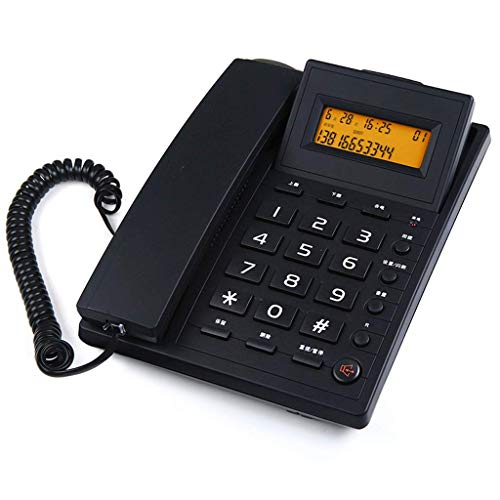 Schnurgebundenes Telefon, Festnetztelefon, LCD-Display, Schnellwahlfunktion, mit verstärktem Big Button, Tephone, Schwarz und Weiß, 20,5 x 16 cm