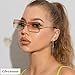 Gleyemor Rimless Rectangle Sunglasses for Women Mens Fashion Vintage Frameless Square Glasses with Gradient Lens (Gradient Tea)