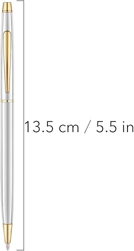 Miniatura 3 de Unibene Paquete de 6 bolígrafos plateados y dorados, tinta negra, punta media (0.039 pulgadas), bolígrafo retráctil metálico de giro delgado a