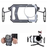 Fotga Stabilizzatore universale per smartphone, con manici e adattatore per filtro, filettatura da 67 mm, per iPhone, Samsung, Vlog, Live Stream, registrazione video, con attacco a treppiede a scarpa