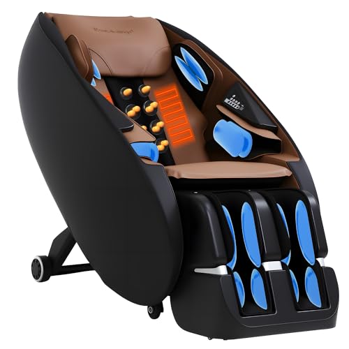 Image of FDW 2025 Shiatsu Massage Chairs Full Body and Recliner Zero Gravity Massage Chair Electric with Built-in Heart Foot Roller Air Massage Easy to Move for Home Office,Black