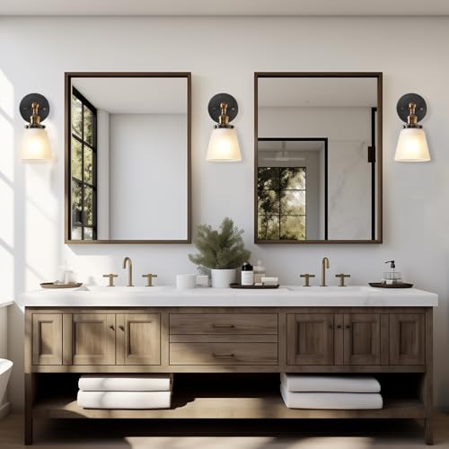 Image of 4 Pack White Frosted Glass Shade Replacements, Bell Shaped Glass Shade Covers, 4.72 inchHigh, 4.72 inchDiameter, 2.12 inchFitter, High Transmittance Trapezoidal Lampshades