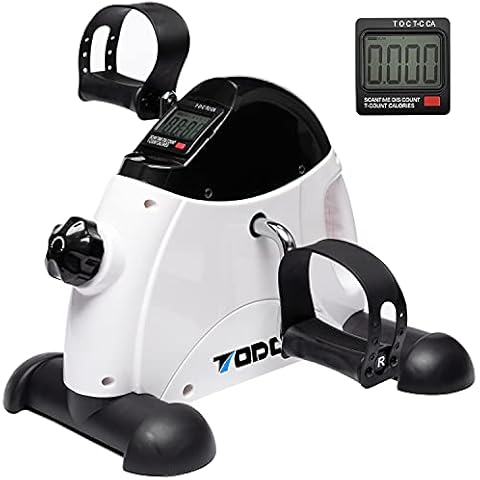 Mini Exercise Bike TODO Pedal Exerciser Foot Peddler Portable Therapy Bicycle with Digital Monitor Cover