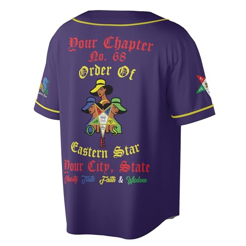 Custom Chapter Name OES Order of The Eastern Star Masonic My Sisters Keeper 3D Camiseta de Béisbol S-5XL miniatura 3