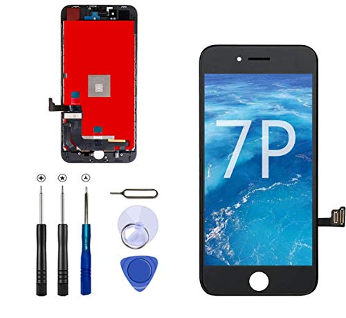 For iPhone 7 Plus Screen Lcd Display Digitizer Replacement Black 5.5 Inch compatible A1661 A1784 A1785 Smooth Touch Screen Full Repair Tool Kit