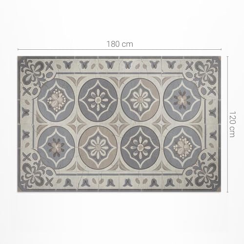 Tapis Vinyle Fleurs Rétro Résistant Décoloration PVC - 3