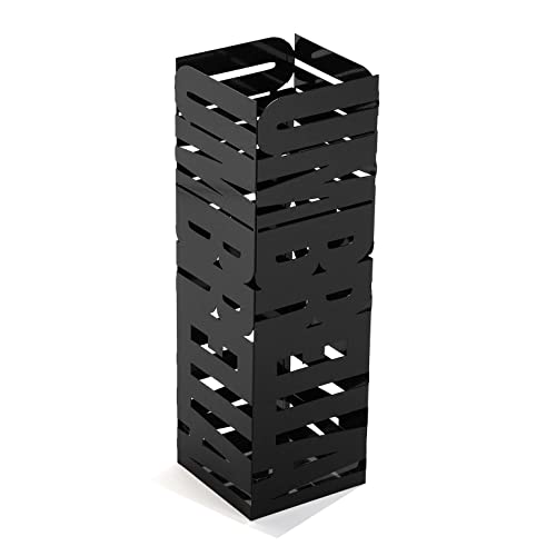 Versa Ingolstadt Paragüero para la Entrada, Habitación o Hall, Porta Paraguas Moderno, Medidas (Al x L x An) 49 x 15,5 x 15,5 cm, Metal, Color Negro