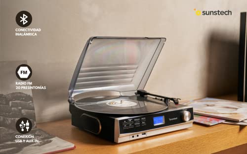Sunstech PXR23 Tourne-Disque Vinyle Vintage, Lecteur en Vinyle et Lecteur de Musique Via Bluetooth, USB et Tuner Radio… - Les Beatles, Paul McCartney, John Lennon, RIngo Starr, George Harrison Sunstech PXR23 Tourne-Disque Vinyle Vintage, Lecteur en Vinyle et Lecteur de Musique Via Bluetooth, USB et Tuner Radio… – Image 4