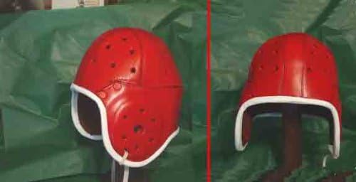 Ohio State Buckeyes NCAA Red Large Leather Football Helmet (1939-1940s)