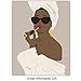 Black Art - African American Bathroom Decor - African American Women, Woman - Afro Wall Art - Black Culture - Guest Bath, Powder Room, Restroom Sign - Aesthetic Minimalist Decorations, Accessories