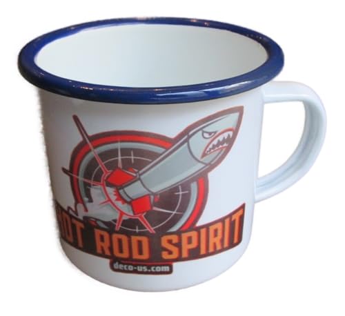 mug émail hot rod spirit bombe tasse emaillée 2 logos