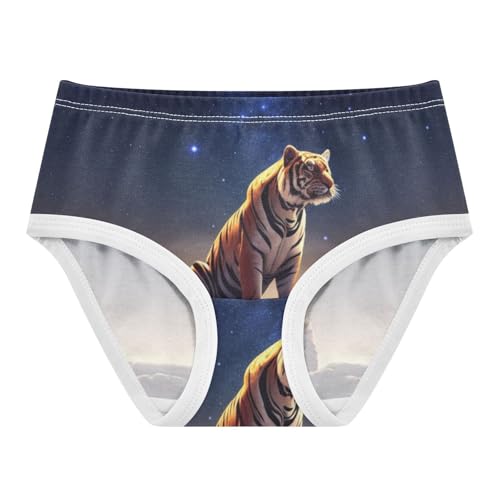 Tiger Night Sky Toddler Underwear Custom 2t Cotton Panties for Girl Florals Briefs Underpants