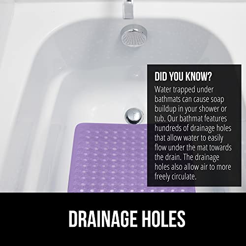 The Original Gorilla Grip Patented Shower And Bathtub Mat, 35X16, Long Bath Tub Floor Mats With Suction Cups And Drainage Holes, Machine Washable And Soft On Feet, Bathroom Accessories, Purple Opaque #TOP3