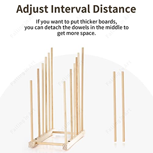Image of Falling in Art Large Wooden Art Storage Rack - Canvas Drying Stand for Artworks, Frames, Canvases, Drawing Boards, Prints, Panels, Paintings Display