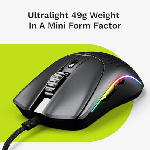 Image of Glorious Gaming - Superlight Wired PC Gaming Mouse with Honeycomb Shell, 6 Programmable Buttons, RGB Lighting & PTFE Skates - Model O 2 Mini, Matte Black