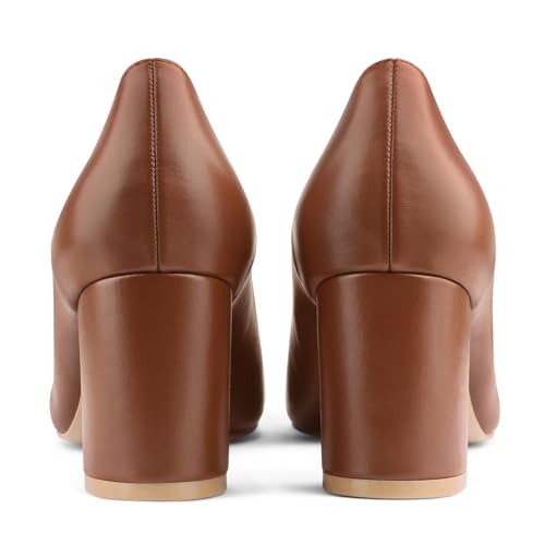 Image of JOY IN LOVE Women's Pointed Toe Chunky Block Heel Pumps