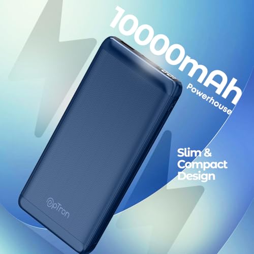 pTron Newly Launched Dynamo Vortex 10000mAh 22.5W Fast Charging Power Bank, Supports VOOC/Wrap/Dash USB Charging, 20W PD Fast Charging, 2 Outputs, 1 Input & Multiple Layers of Protection (Blue) - Image 5