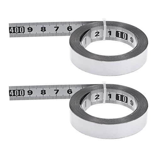 Cinta métrica adhesiva 2 piezas 400 cm acero inoxidable miniatura 1