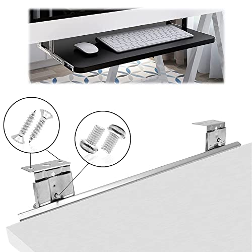 Bandeja deslizante para teclado ajustable en altura: optimiza el espacio de tu mesa de oficina. 8