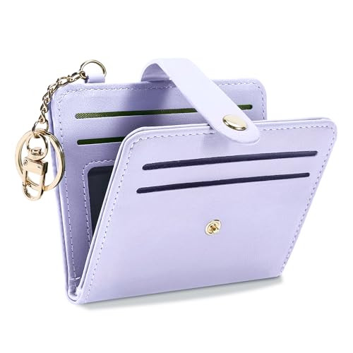 Image of Airkit Small Wallet Women RFID, PU Leather Card Holder with Keychain | Slim Compact Zipper Coin Purse for Ladies, Travel Holiday Gifts for Mom, Cute Mini Bifold Wallets
