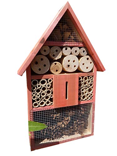 BTV XXL-Insektenhotel +3,5M-Oberfäche 80 cm, XL 1x Bienenhotel,Insektenhaus Spitzdach + Bienenhaus mit Bienentränke, – Bild 3