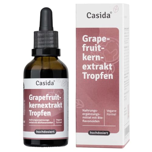Casida Extrait de pépins de pamplemousse - 50 ml - Avec bioflavonoïdes précieux - Naturel - Idéal pour la période de rhume - Haute dose - 2600 mg d'extrait de pamplemousse par dose quotidienne