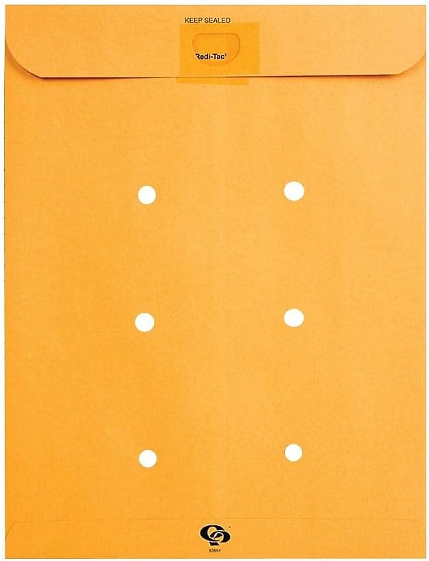 Quality Park 10 x 13 Interoffice Envelopes, with Reusable Redi-Tac Self Seal Closure, for Interoffice Mail, Heavyweight 32 lb Brown Kraft, 100 per Box