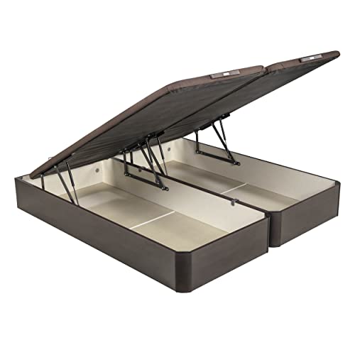 PIKOLIN Canapé Abatible de Gran Almacenaje | Montaje y Retirada Usado Incluido | Color Wengué | 180x200 | 2 Canapés Abatibles 90x200 Unidos | AIRBOX
