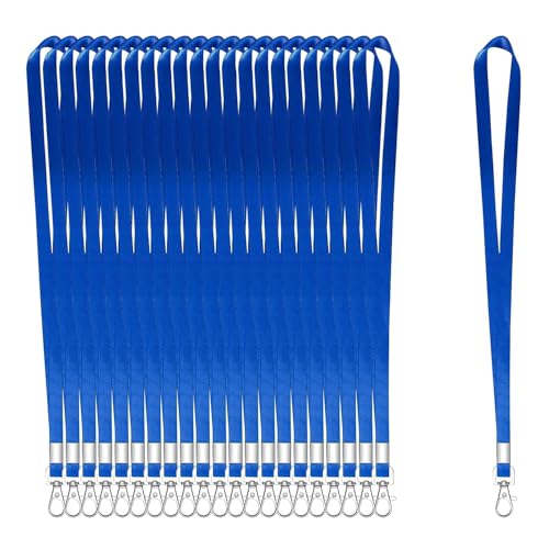 XHDA 100PCS Blue Lanyards for Neck, Lanyards for ID Badge, Lanyard with Metal Swivel Hook for ID Card Badge Holder