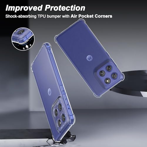 Image of Back Cover Case + Screen Protector for Motorola Moto Edge 60 Stylus 5G | Transparent Mobile Phone Back Cover Case for Motorola Moto Edge60 Stylus | Edge 60 Stylus 5G TPU Transparent Case