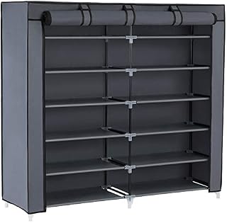 SONGMICS 7-Tier Shoe Rack 36-Pair Portable Shoe Storage Cabinet Organizer with Fabric Cover
