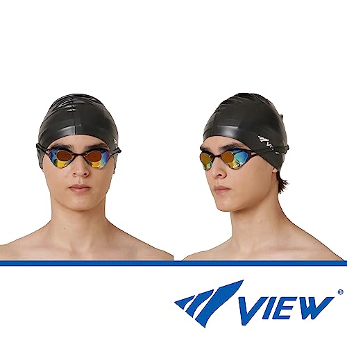 VIEW V127SAM Competition Goggles, Blade ZERO Mirror Coating, UV Protection, Anti-Fog Coating, Smoke / Orange (One Size)