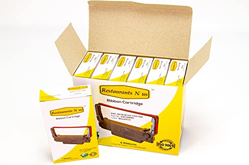 Cinta de impresora ERC-38 Pack de 6 negro y rojo miniatura 2