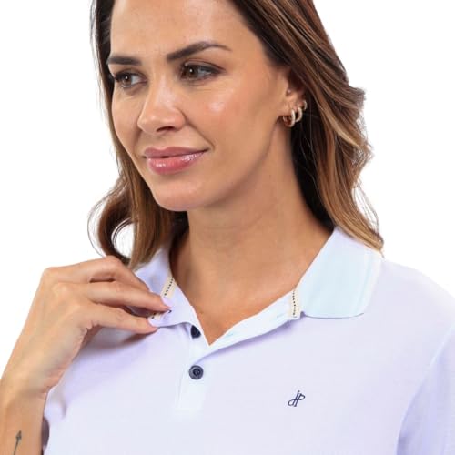 Camisa Polo Feminina Piquet Viscose Básica Leve Confortável Não Amassa
