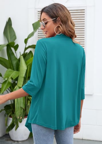 Image of Heymoments Women's Lightweight Open Front Cardigans 3 /4 Sleeve Casual Soft Drape Fall Cardigan S-2XL