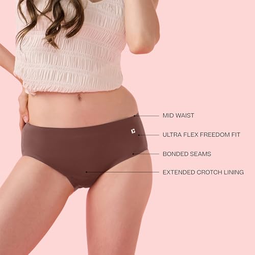 Image of Enamor Innovations Invisi, Fit Flex, No Visible Panty Lines, All Day Comfort, Mid Waist Brief Panty for Women - Antimicrobial with Stain Release, Bonded Free Cut, Regular Coverage - IP02