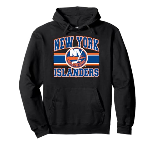New York Islanders Stripe Black Officially Licensed Pullover Hoodie